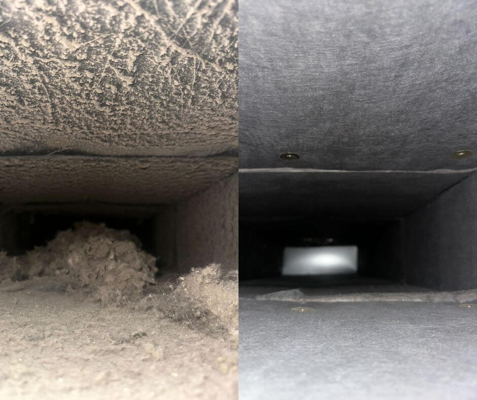 Nettoyage conduit de ventilation - Conduits 2 Av Ap 2 Avant & Après