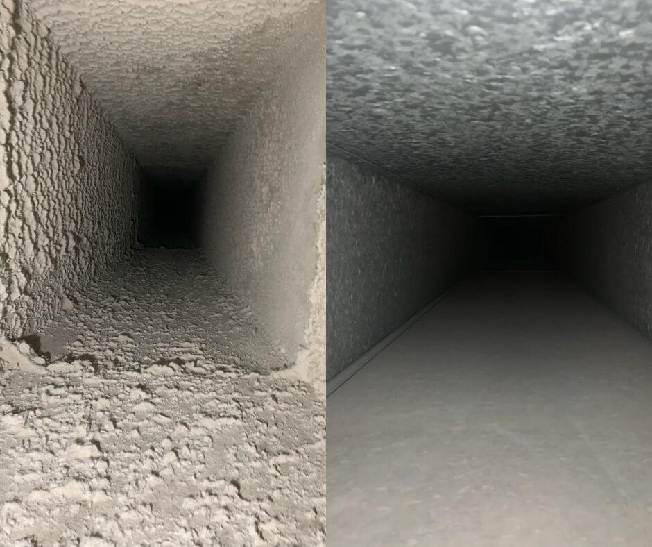 Nettoyage conduit de ventilation - Conduits 2 Av Ap Avant & Après